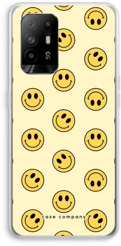 Case Company® - Hoesje geschikt voor Oppo A94 5G hoesje - Smiley N°2 - Soft Cover Telefoonhoesje - Bescherming aan alle Kanten en Schermrand
