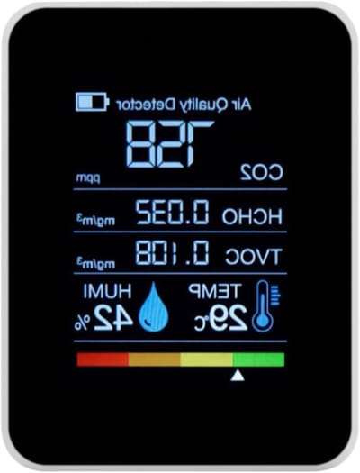 Luchtkwaliteit Monitor - CO2 Detector - Binnenklimaat Meten - Hoge Precisie - 9x4x7cm - Wit
