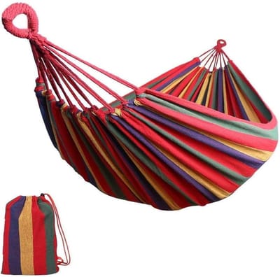 Hangmat zachte schommel voor 2 personen - draagbaar - rood - 200 x 100 cm - 120 kg draagvermogen hangmat 2 person
