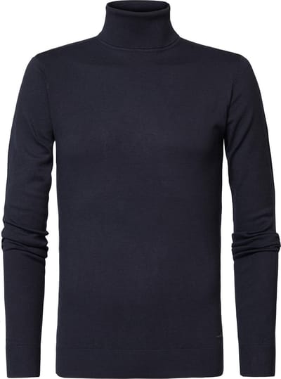 Petrol Industries - Heren Fijngebreide Coltrui - Blauw - Maat XS