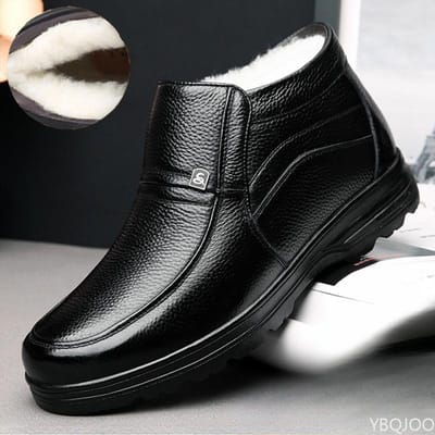 Winter Heren leren Schoenen Hoge top casual katoenen Laarzen Wol warm comfortabele schoenen Mode licht Heren laarzen Botas Homme 38 gray