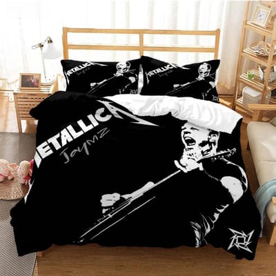 Metal Music Band M-Metallica Beddengoedset Eenpersoons Tweepersoons Tweepersoons Queen Kingsize Bedset Volwassene Kind Slaapkamer Dekbedovertrekset Thuistextiel EU Twin 135x200cm