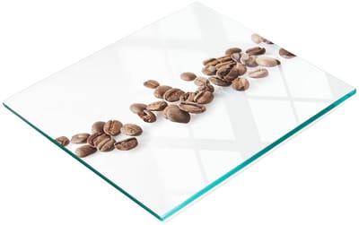 Duurzame en stijlvolle glazen snijplank met koffieboonpatroon 60x52 cm
