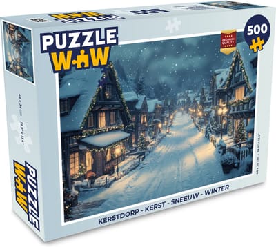 Puzzel Kerstdorp - Kerst - Sneeuw - Winter - Legpuzzel - Puzzel 500 stukjes - Kerst - Cadeau - Kerstcadeau voor mannen, vrouwen en kinderen