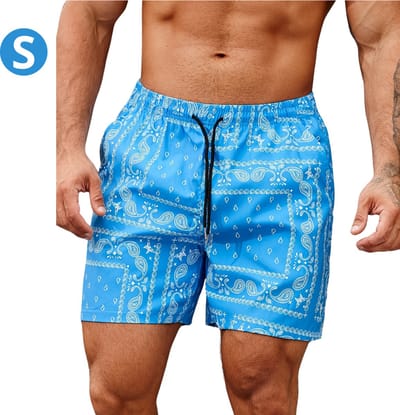 Bovista Zwembroek Heren - Zwem Broek Mannen - Badkleding - Zwemmen - Jongens - Swimming Shorts - Zomerbroek - Met Zakken - Blauw - Maat S