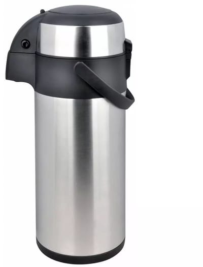 Kinghoff Tafelthermoskan met Pomp - Roestvrijstalen Thermoskan 3,0 Liter (KH1467) - Houdt Dranken Urenlang Warm of Koud - Handige Knopbediening