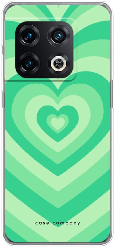 Case Company® - Hoesje geschikt voor OnePlus 10 Pro hoesje - Hart Groen - Soft Cover Telefoonhoesje - Bescherming aan alle Kanten en Schermrand