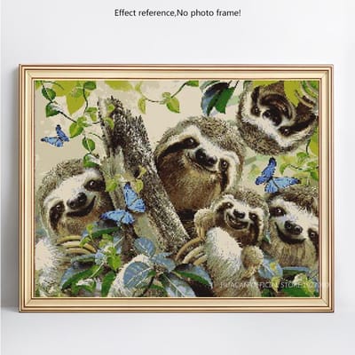 Peinture diamant à faire soi-même, perceuse complète, Animal rond Koala, broderie, point de croix 20X30CM black