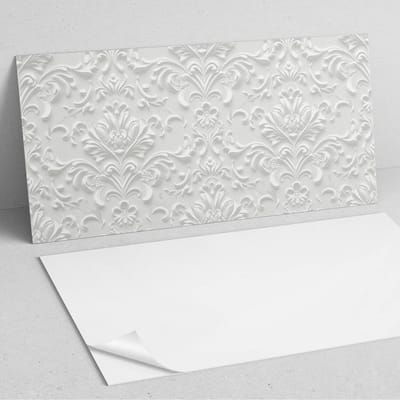 Coloray Wandpanelen Zelfklevend - Elegant reliëfpatroon PVC Wandpaneel - 100 cm x 50 cm - Wit Wandbekleding Zelfklevend - 1 stuk - Texturen Wandpanelen Zelfklevend - Wandpanelen Keuken - Wandpaneel Badkamer
