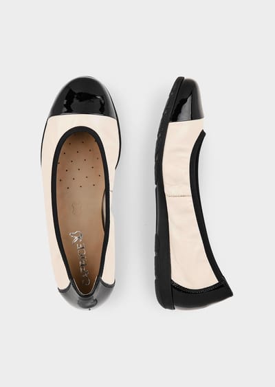 Ballerina's van echt leer - gebroken wit / zwart - Gr. 37 van Goldner Fashion