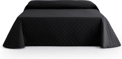 Belmarti Duo - Omkeerbare bedsprei 180 x 270 cm - Zwart - Gerecycled polyester