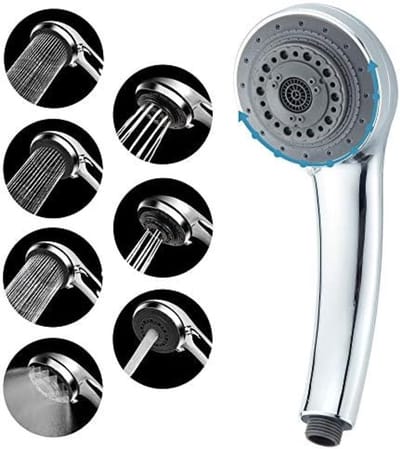 PromoHome Universele Handdouche met 7 Waterstanden - Krachtige Waterbesparende Douchekop