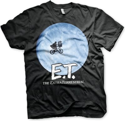 E.T. Heren Tshirt -L- Bike In The Moon Zwart