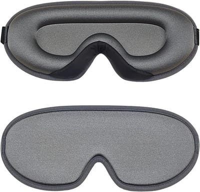 Slaapmasker Traagschuim - 3D Oogmasker - Ononderbroken Slapen - Absolute Lichtblokkering - 24 x 11 x 2.5 cm - Grijs