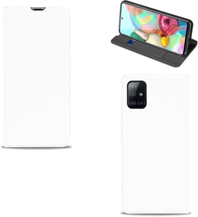 Bookcover Hoesje Samsung Galaxy A71 Wit met Pashouder
