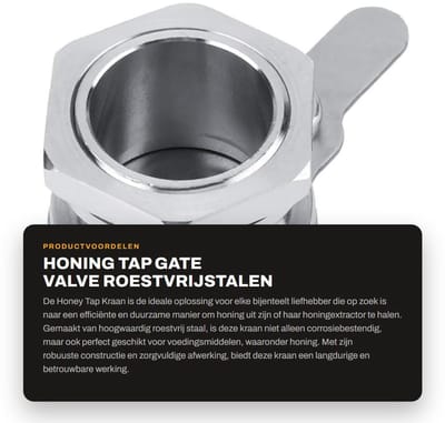 Dailygoods- Honingtap Roestvrij staal - Honing Extractor - Bijenteelt Vulsysteem - Emmer Tap - Schuifventiel - 12,2 x 6,2 x 5,5 cm - Honingkraan