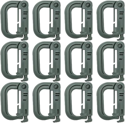 Set van 12 D-vormige Carabiners, Molle Accessoires, Lichtgewicht Haken voor Outdoor Gebruik