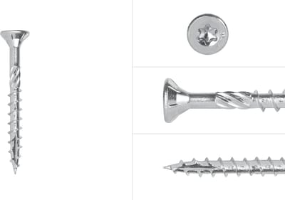 Spaanplaatschroeven Verzinkt 4 x 40 mm Torx 20 Deeldraad | 2000 Stuks