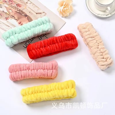 Koreaanse versie effen kleur lichte versie verdikt gezichtsreiniger haarband zelfklevend DIY roze