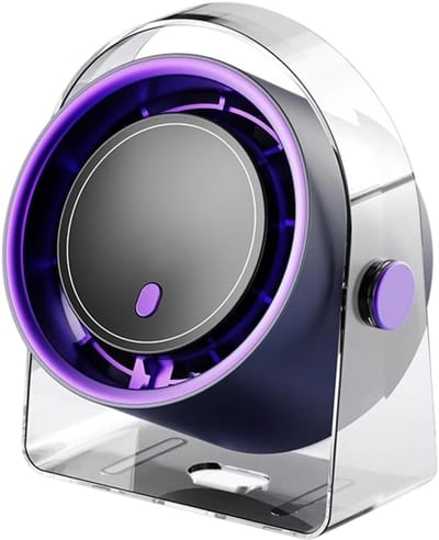 Ventilator - Waaier - USB Oplaadbare Bladloze Turbineventilator - 100 Traploos Instelbare Snelheid - Smart Digitaal Display - Geschikt voor Thuis en Kantoor - Voor Thuis Kantoor en Kinderslaapkamer - Paars