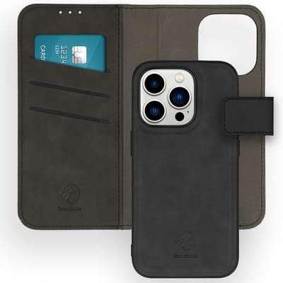 imoshion Hoesje - Geschikt voor Apple iPhone 14 Pro - Uitneembare 2-in-1 Luxe Bookcase - Zwart