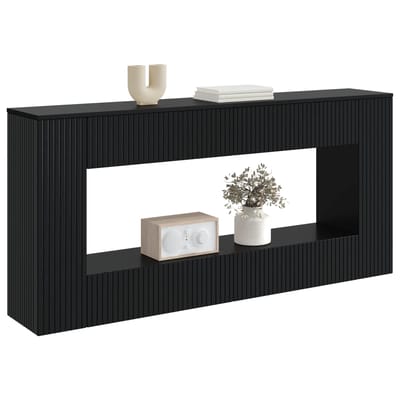 vidaXL Wandtafel Zwart 155 x 29 x 74 cm Geconstrueerd hout