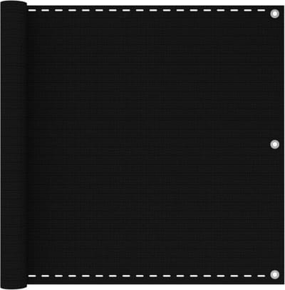 vidaXL - Balkonscherm - 90x600 - cm - HDPE - zwart