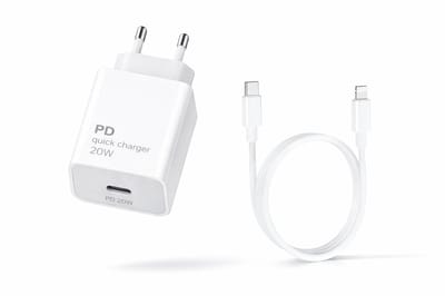DrPhone PDK Lunar - 20W Thuislader + 1 Meter USB-C naar Lightning Kabel 9V - Fast Charge Power Delivery - Geschikt voor smartphones en tablets
