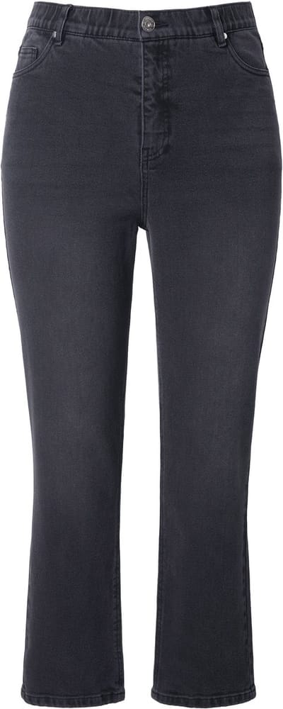 Studio Untold - Dames - Mom jeans wijde pijpen 5-pocket elastische tailleband - Zwart - Maat 54