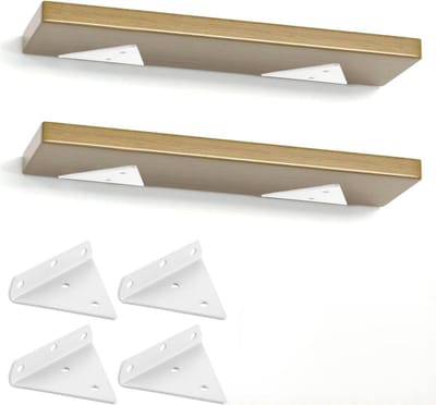 Driehoekige plankbeugel - 4 stuks - 8*10CM - Met schroeven - IJzeren plankbeugel - Metalen wandplankbeugel - Geschikt voor doe-het-zelf open plank - Onzichtbare driehoekige beugel - Verborgen wandmontagebeugel