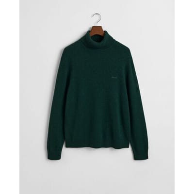 Gant Trui Wool Blend Rollneck Tartan Green / male