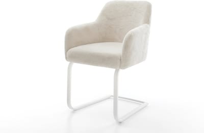 Sledestoel Greg-Flex sledemodel vlak wit pluchen crème-wit pocketveer kern