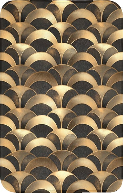 WC mat 50x80 cm - Antislip - Schubben - Structuur - Goud - Toiletmat - Vloermat - Douchemat - Toilet tapijt - Toiletmatten
