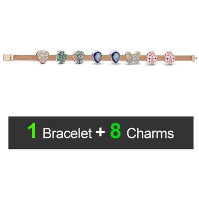 S925 Zilver Kleur Armband Set DIY Armband met Bedels S925 Fit Luxe Charms Vrouwen Armband Sieraden Geschenken voor Vrouwen 21cm gray