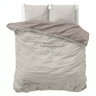 Dekbed-Discounter - Presence Dekbedovertrek 200 x 200/220 cm - Verkoelend Percale Katoen - Dubbele instopstrook - Wassen op 40 graden - Inclusief 2 kussenslopen - Smile