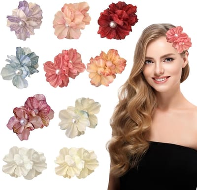Kleurrijke Haarspelden met Kunstbloemen - 10 Stuks Peony Haaraccessoires voor Vrouwen en Meisjes, Perfect voor Zomer en Bruiloft