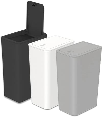 Unyqoos® Mooie Set van Drie Praktische 10 Liter Vuilnisbakken met Makkelijk Pop-Up Deksel voor Elk Interieur