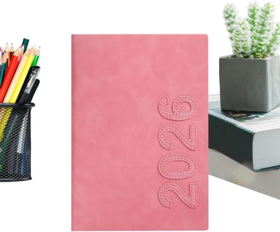 Agenda 2026 Planner - Afsprakenboek Jaar - Dagelijkse Planning - Modulaire Lay-out - 22 x 15 cm - Roze