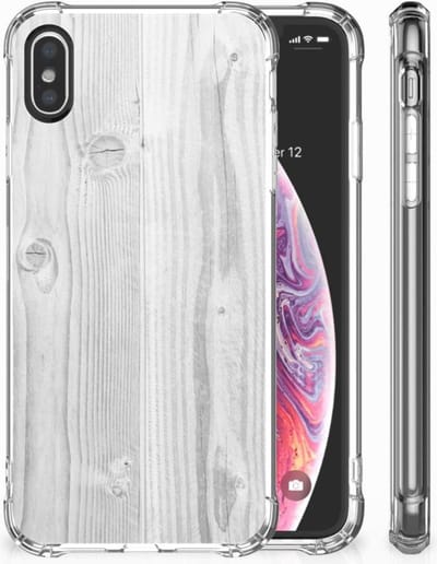 Apple iPhone X | Xs Stevig Telefoonhoesje White Wood