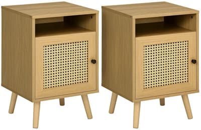 Jurrys Nachtkastje - Bedkast - Nachttafel - Bedside cabinet - Opbergkastje - Vintage - Multifunctioneel - Hout - Bruin - 60x40cm