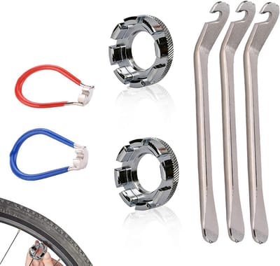 Complete Fiets Spaken Sleutel Set met Universele Stalen Bandenlichter en Nippel Spanningstester voor Onderhoud en Reparatie van Fietsen, Mountainbikes en Racefietsen