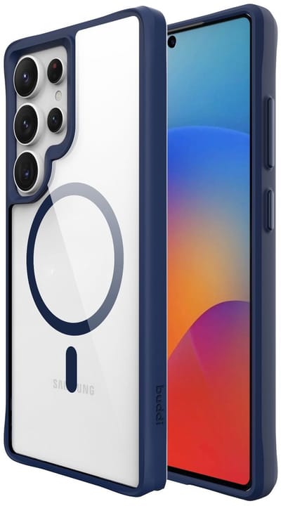 Buddi Hybrid - Hoesje Geschikt voor Samsung Galaxy S25 Ultra - Compatibel met MagSafe - Back Cover met Magneet - Magnetische Beschermhoes - Transparant Blauw