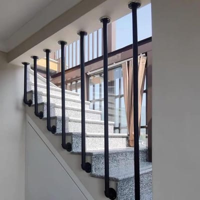 Trapleuning - Steunbeugel - Veilig Traplopen - Smeedijzeren Constructie - 140cm - Zwart