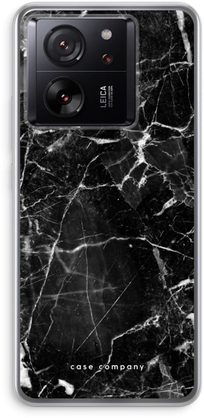 Case Company® - Hoesje geschikt voor Xiaomi 13T Pro hoesje - Zwart Marmer - Soft Cover Telefoonhoesje - Bescherming aan alle Kanten en Schermrand