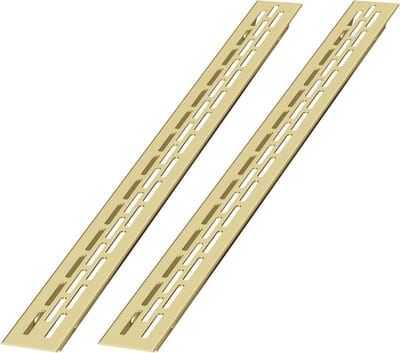 Ventilatierooster Aluminium - Afvoerluchtrooster Plint - Meubels Ventileren - Gepoedercoat Oppervlak - 375 x 24 cm - Goud