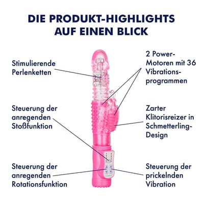 Stotende parelvibrator , 26 cm