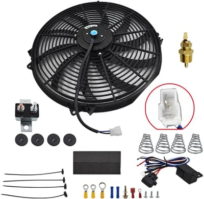 Radiateur Ventilator - Koelventilator Motor - Motor Koeling - Hoge Luchtstroom - 16 Inch - Zwart