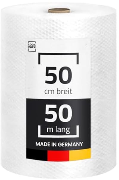 Bubbelfolie Rol - 50m x 50cm - 2-laags Premium Beschermend Verpakkingmateriaal voor Verhuizen en Verzending