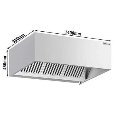GGM Gastro Induktions-Kastenhaube - 1400mm - ohne Motor - mit Filter & Licht