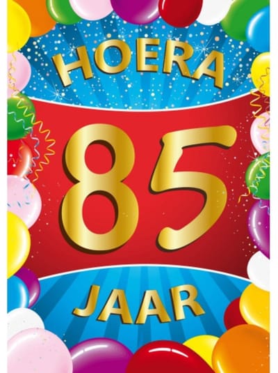 Bellatio Decorations Verjaardag deurposter - 85 jaar - multi - 59 x 84 cm - feestartikelen